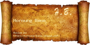 Hornung Bene névjegykártya